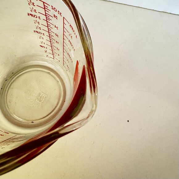 Vtg Anchor Hocking Red Label Oven Originals 4 cup 32oz Measuring Cup Glass - Picture 6 of 13